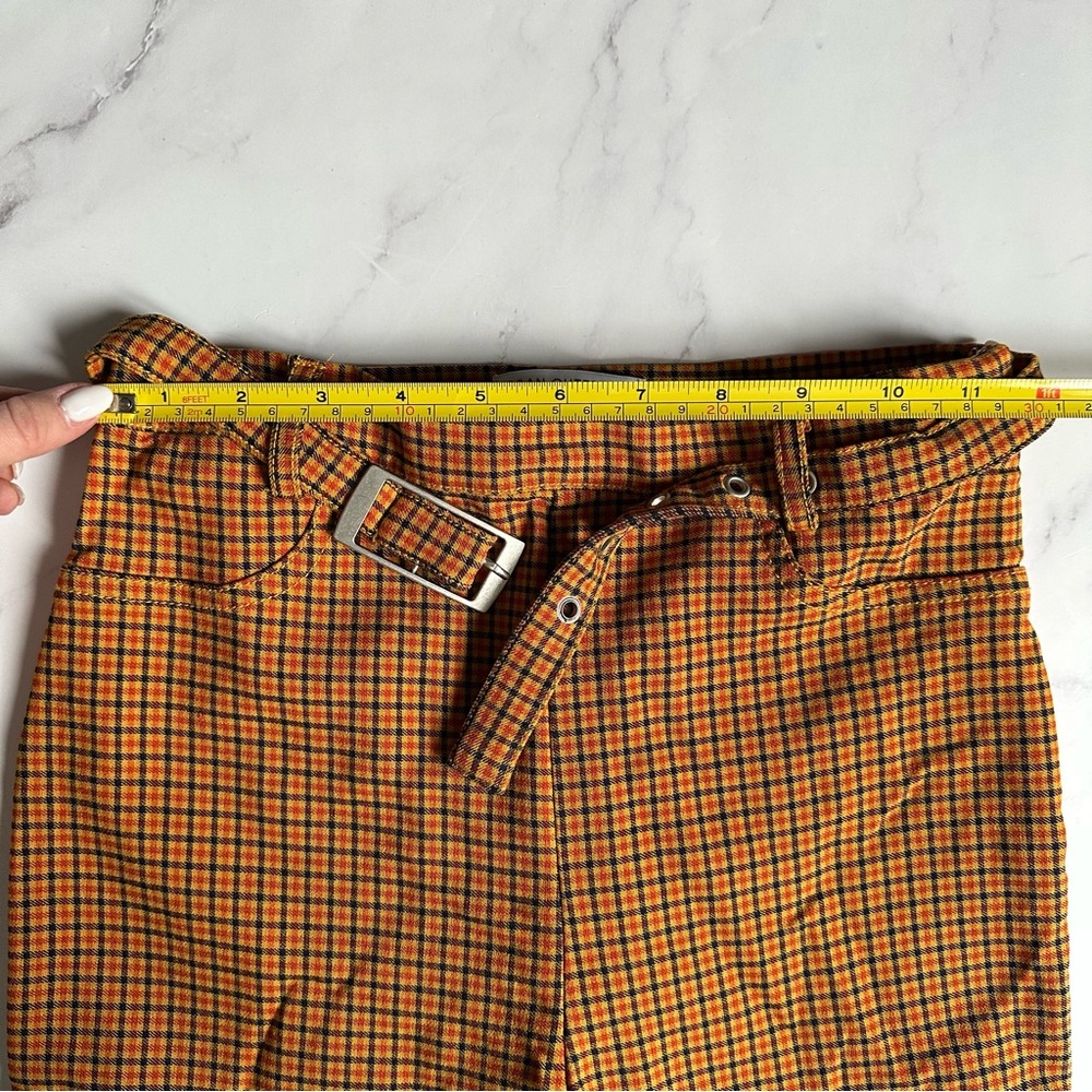 Urban Outfitters US 0 Neve Belted High-Waisted Cigarette Pant Orange Multi - Picture 12 of 16